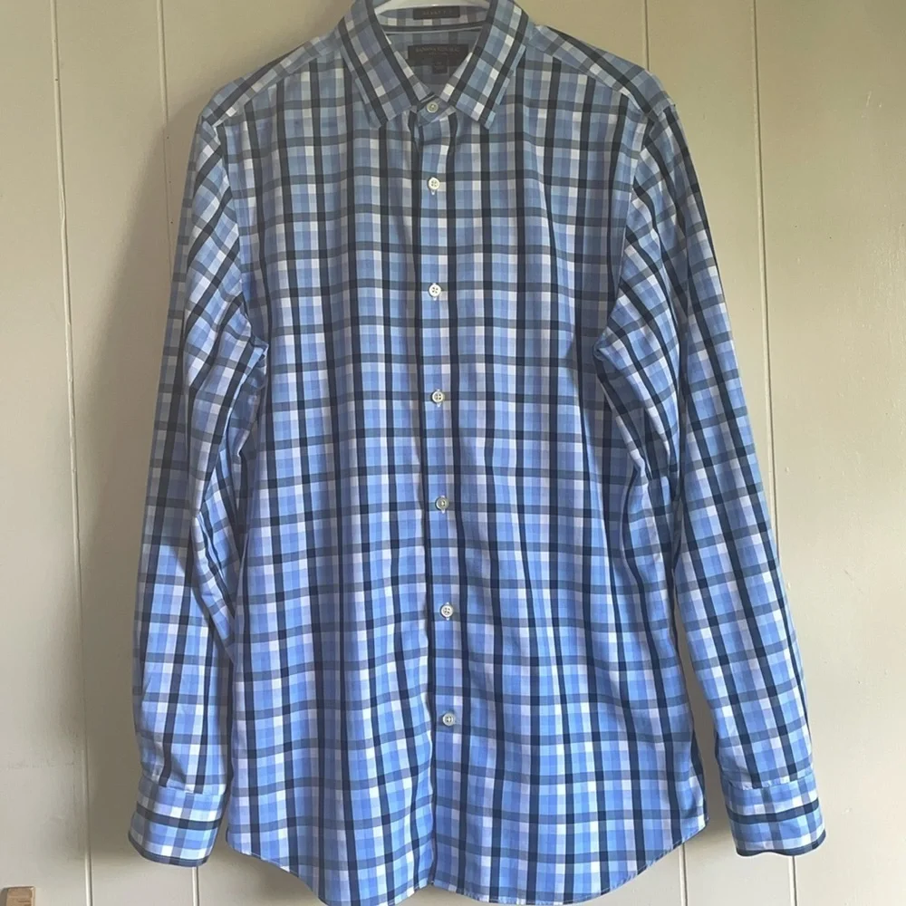 Banana Republic Men’s Plaid Cotton Woven Button Up Long Sleeve Shirt